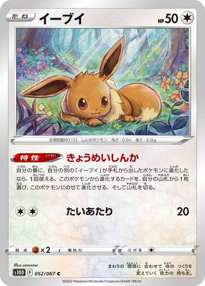 イーブイ 052 / 067 レアリティ：C ポケモンカードゲーム 拡張パック「タイムゲイザー」